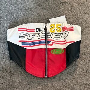 Women's Red and Black Crop Top